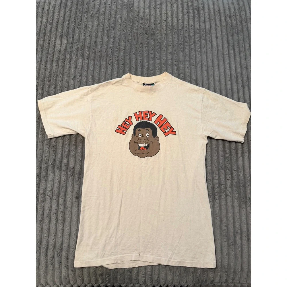 Scene Not Herd Fat Albert Jams Hey Hey Hey Vintage Graphic T-Shirt Cream Mens L